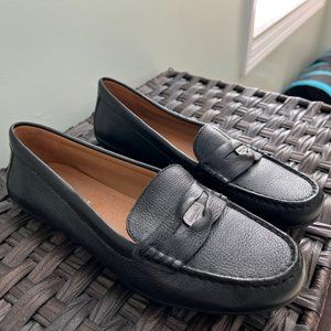 Coach Black "Coin" Leather Loafers, never worn, size 8